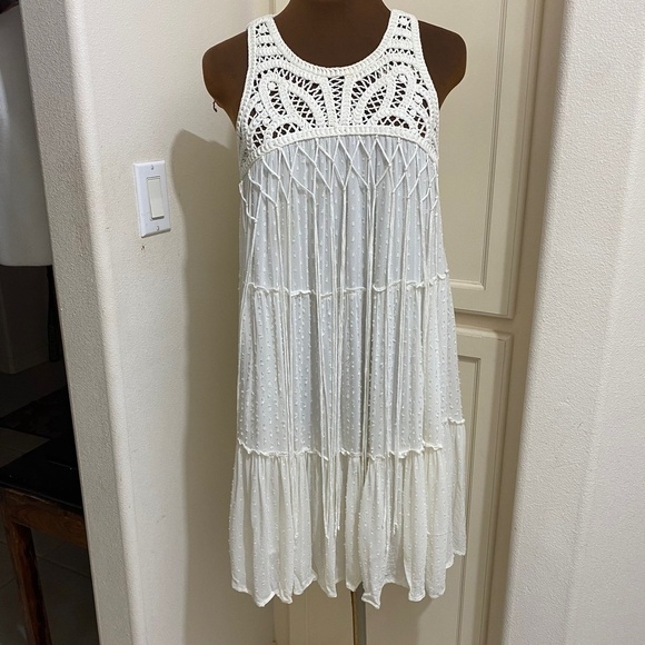 Zara Woman Mini Macrame Dress Size Medium - Picture 1 of 10